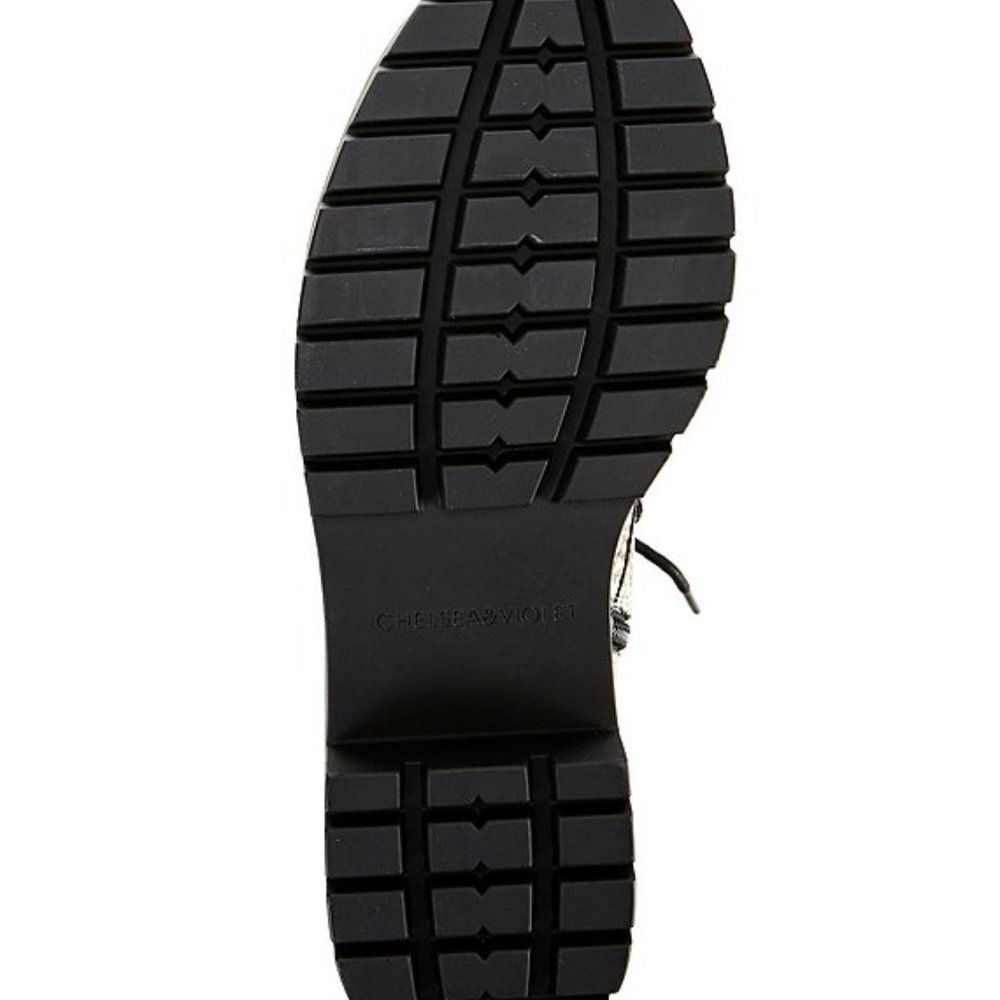 Chelsea & Violet War Snake Print Combat Block Heel - Picture 6 of 6